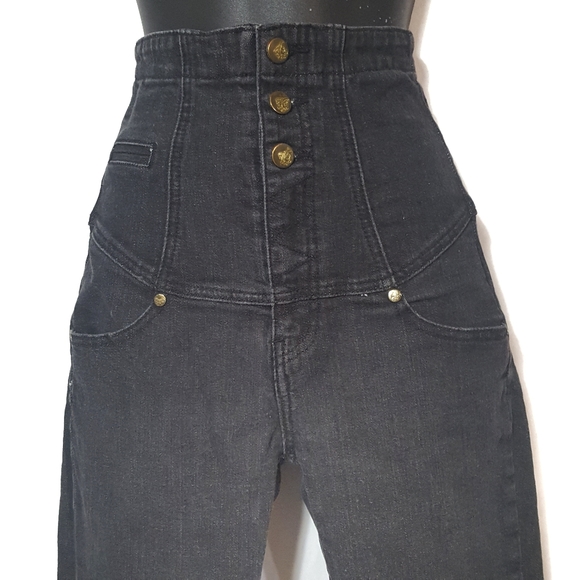 Virgin Only Denim - Super High Waist 3 Button Zip Frayed Skinny Jeans